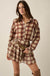 Let's Meet Again Plaid Chiffon Drop-Waist Shirt Romper - ShopPromesa