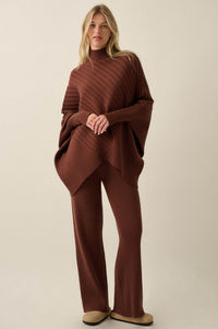 Downtown Lounge Ribbed Knit Drawstring Sweater Pants - ShopPromesa
