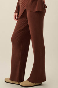 Downtown Lounge Ribbed Knit Drawstring Sweater Pants - ShopPromesa