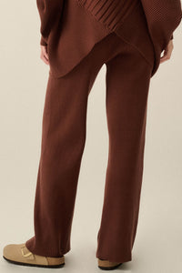 Downtown Lounge Ribbed Knit Drawstring Sweater Pants - ShopPromesa