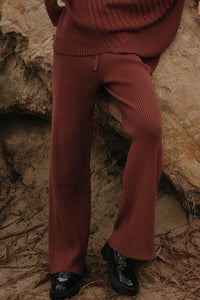 Downtown Lounge Ribbed Knit Drawstring Sweater Pants - ShopPromesa