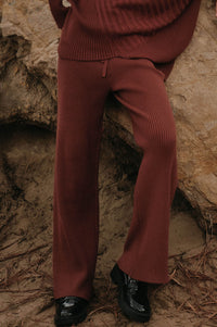 Downtown Lounge Ribbed Knit Drawstring Sweater Pants - ShopPromesa