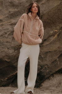 Downtown Lounge Ribbed Knit Drawstring Sweater Pants - ShopPromesa