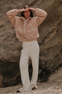 Downtown Lounge Ribbed Knit Drawstring Sweater Pants - ShopPromesa