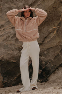 Downtown Lounge Ribbed Knit Drawstring Sweater Pants - ShopPromesa