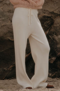 Downtown Lounge Ribbed Knit Drawstring Sweater Pants - ShopPromesa