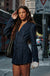 Blue Chip Denim Lace-Up Buttoned Blazer Romper - ShopPromesa
