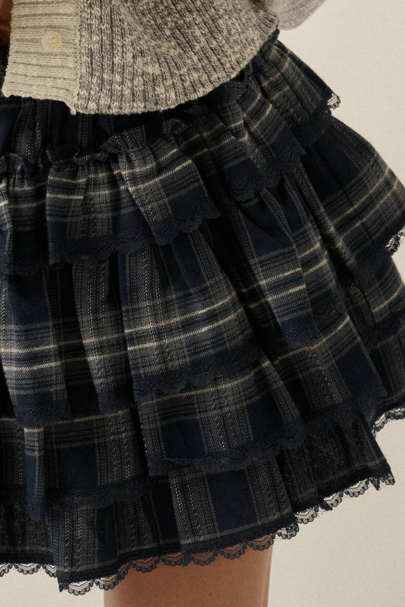 Orchard Picnic Plaid Tiered Ruffle Mini Skort - ShopPromesa