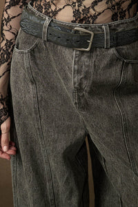 Great Strides Vintage-Wash Low-Rise Barrel Jeans - ShopPromesa