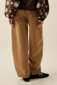 Great Strides Vintage-Wash Low-Rise Barrel Jeans - ShopPromesa