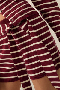 Next in Line Striped Knit Waist-Tie Sweater Shorts - ShopPromesa