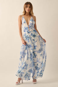 Garden Light Floral Chiffon Wide-Leg Cami Jumpsuit - ShopPromesa