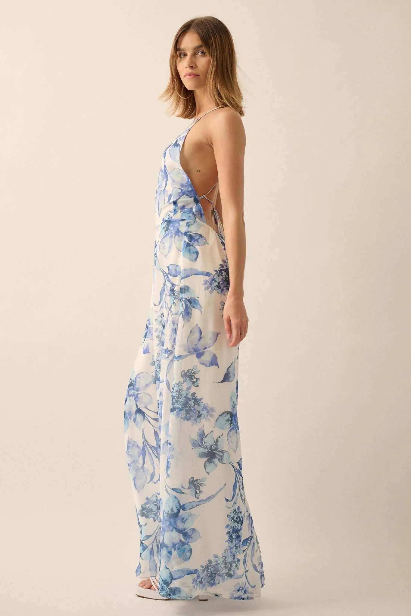 Garden Light Floral Chiffon Wide-Leg Cami Jumpsuit Garden Light Floral Chiffon Wide-Leg Cami Jumpsuit