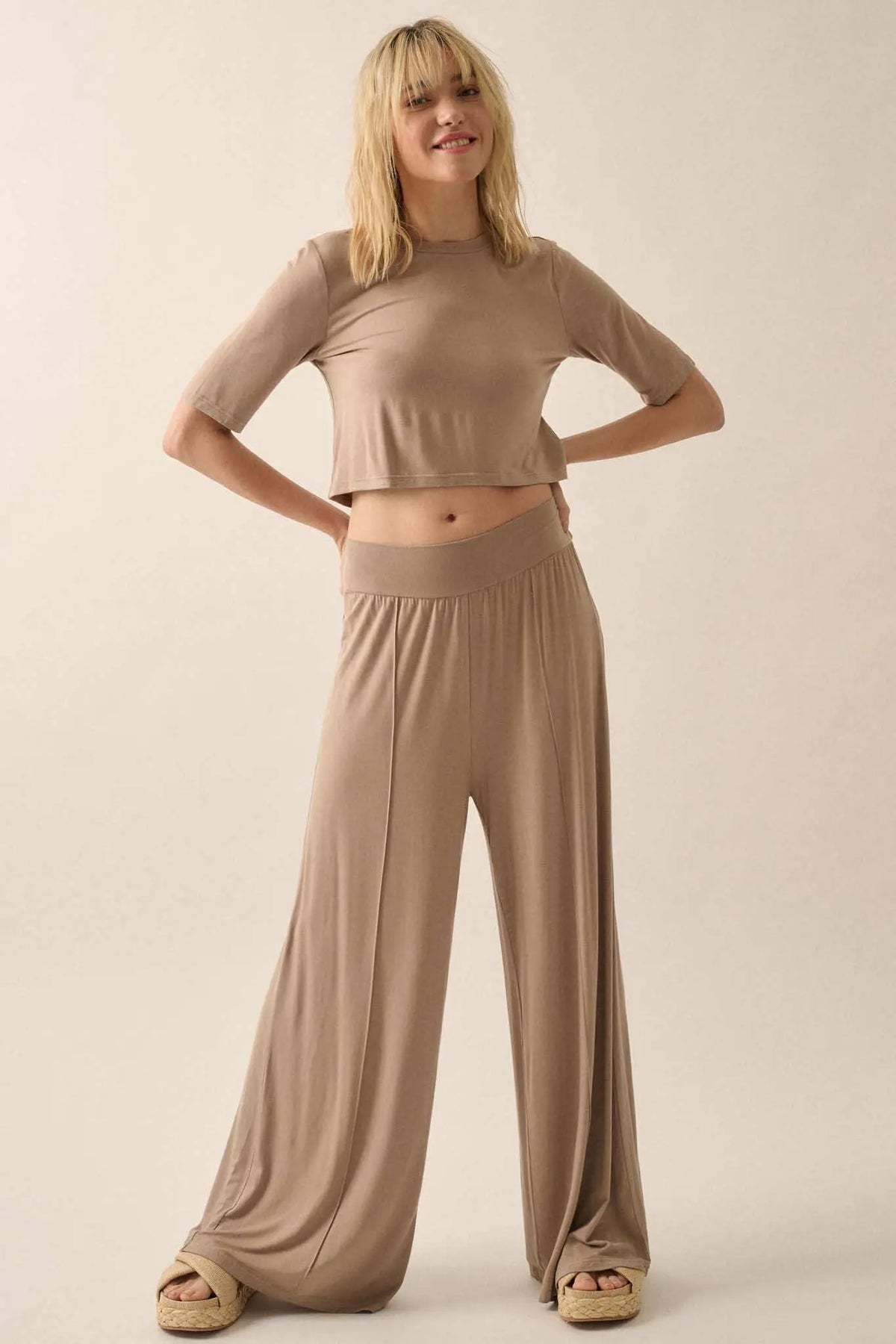 Wide Leg Jersey Pant