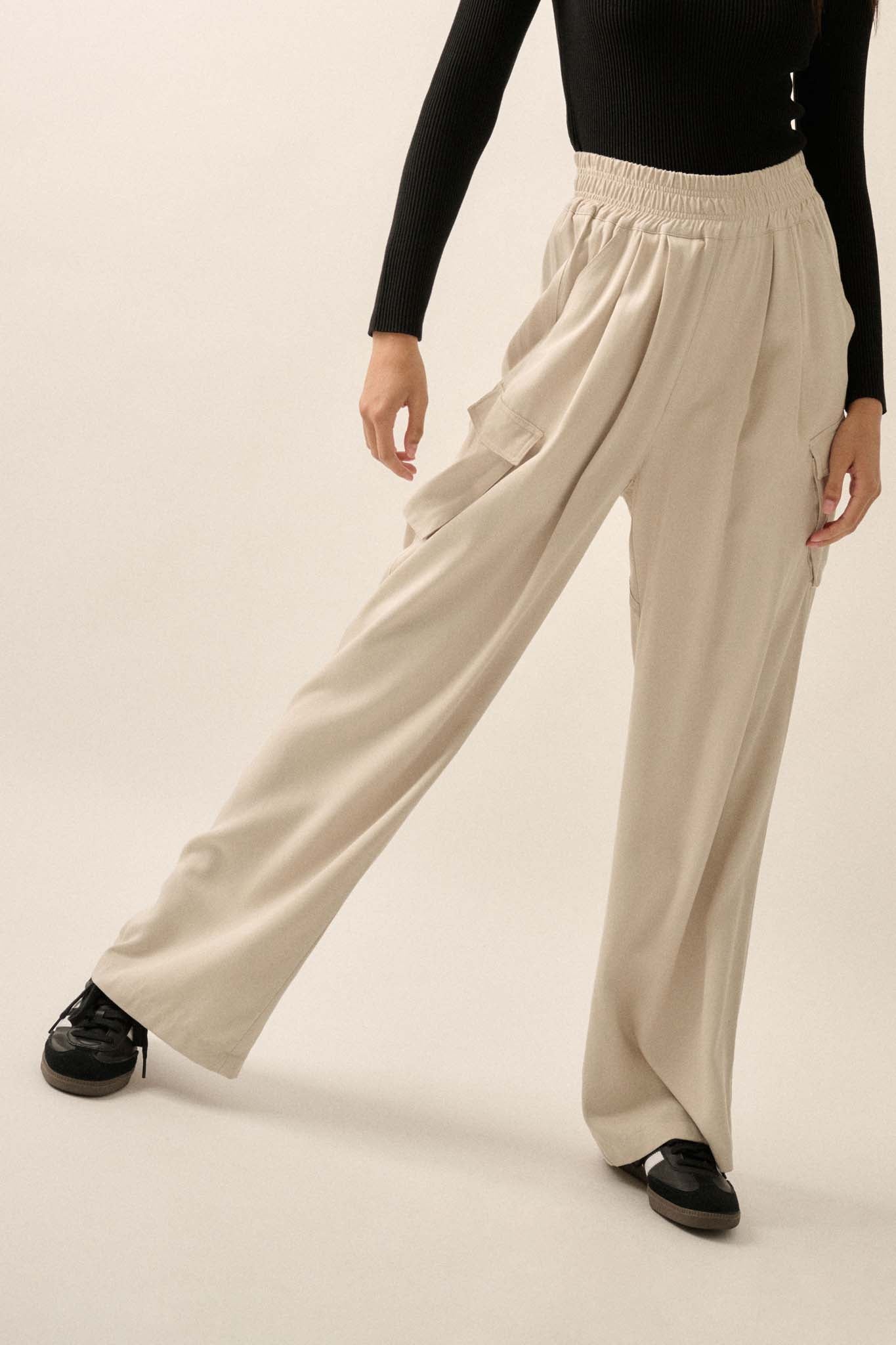 Walk the Talk Wide-Leg Twill Cargo Pants - ShopPromesa