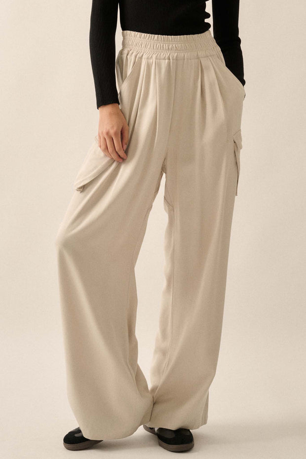 Walk the Talk Wide-Leg Twill Cargo Pants