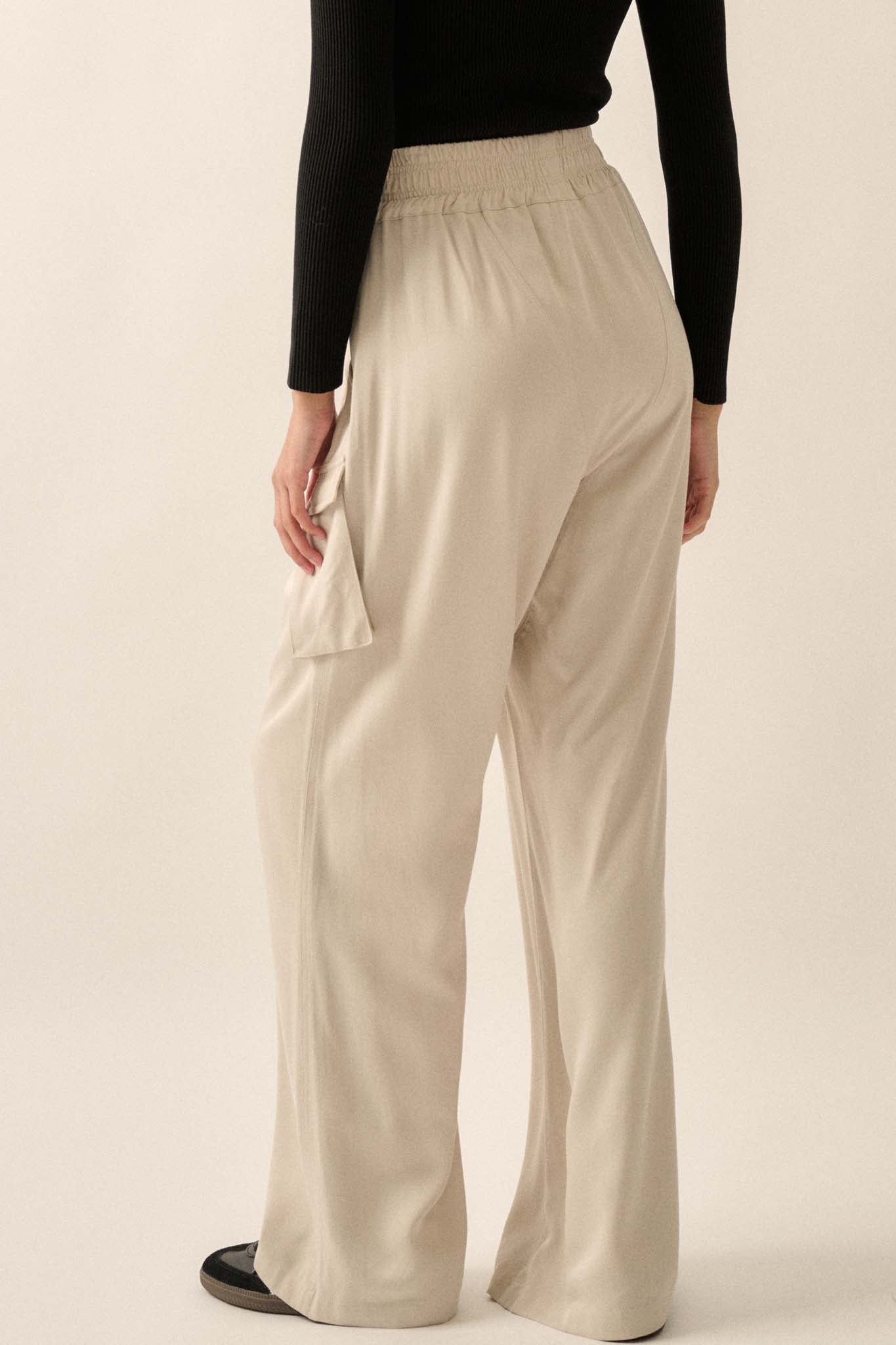 Walk the Talk Wide-Leg Twill Cargo Pants