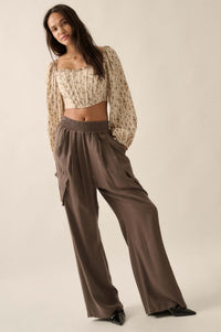 Walk the Talk Wide-Leg Twill Cargo Pants - ShopPromesa