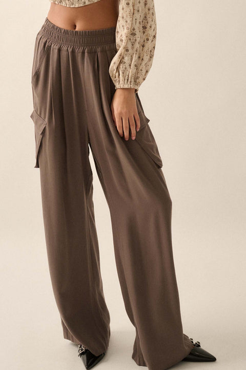 Walk the Talk Wide-Leg Twill Cargo Pants