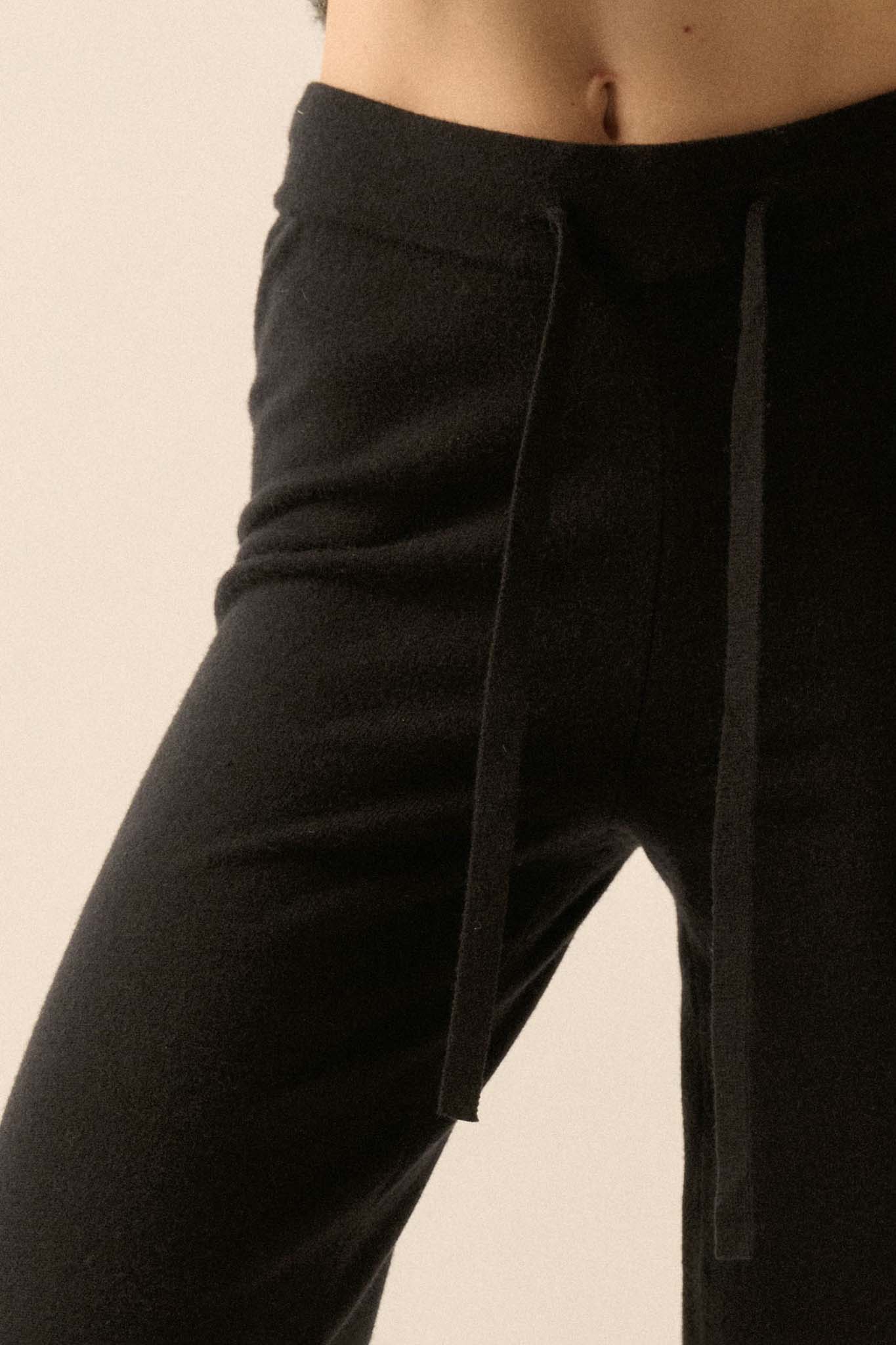 Promise the Label Brushed Knit Split-Hem Pants - ShopPromesa