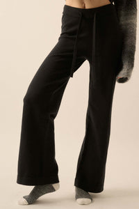 Promise the Label Brushed Knit Split-Hem Pants - ShopPromesa