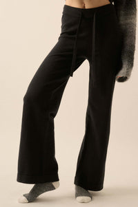 Promise the Label Brushed Knit Split-Hem Pants - ShopPromesa