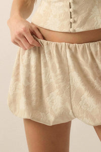 Woven Grove Floral Tapestry Bubble Shorts - ShopPromesa
