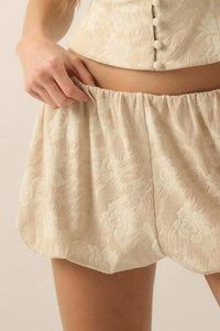 Woven Grove Floral Tapestry Bubble Shorts - ShopPromesa