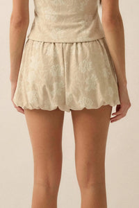 Woven Grove Floral Tapestry Bubble Shorts - ShopPromesa