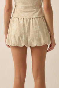 Woven Grove Floral Tapestry Bubble Shorts - ShopPromesa