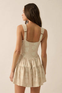 Jacquard Garden Floral Tapestry Ruffled Romper - ShopPromesa