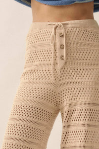 Peaceful Feeling Crochet Knit Split-Hem Pants - ShopPromesa