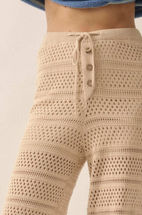 Peaceful Feeling Crochet Knit Split-Hem Pants - ShopPromesa