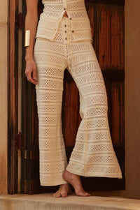 Peaceful Feeling Crochet Knit Split-Hem Pants - ShopPromesa