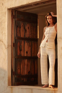 Peaceful Feeling Crochet Knit Split-Hem Pants - ShopPromesa