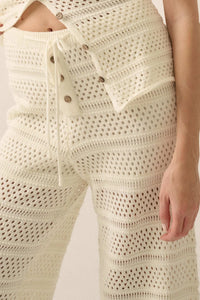 Peaceful Feeling Crochet Knit Split-Hem Pants - ShopPromesa