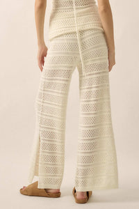 Peaceful Feeling Crochet Knit Split-Hem Pants - ShopPromesa
