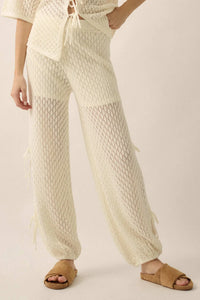 Sunlit Coast Crochet Knit Side-Tie Pants - ShopPromesa
