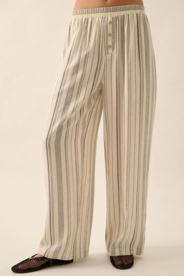Along for the Ride Pinstripe Wide-Leg Pants - ShopPromesa