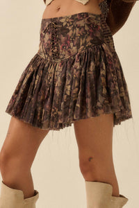 Blossoming Bliss Floral Drop-Waist Mini Skort - ShopPromesa