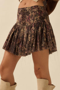 Blossoming Bliss Floral Drop-Waist Mini Skort - ShopPromesa