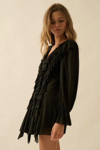 Wind Song Mesh Cascade Ruffle Peasant Romper - ShopPromesa