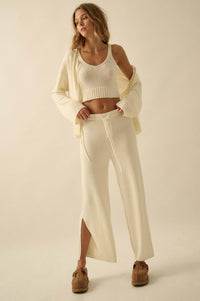 Promise the Label Textured Split-Hem Sweater Pants - ShopPromesa