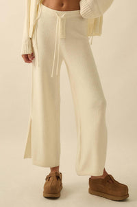 Promise the Label Textured Split-Hem Sweater Pants - ShopPromesa