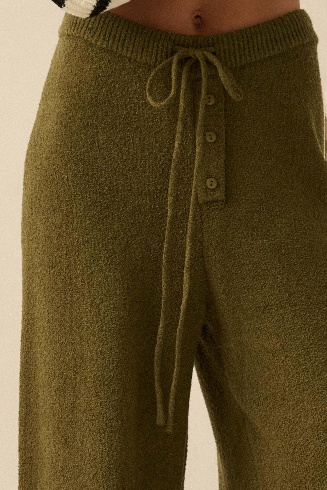 Promise the Label Textured Split-Hem Sweater Pants - ShopPromesa