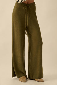 Promise the Label Textured Split-Hem Sweater Pants - ShopPromesa