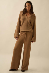 Promise the Label Textured Split-Hem Sweater Pants - ShopPromesa