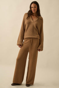 Promise the Label Textured Split-Hem Sweater Pants - ShopPromesa