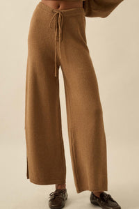 Promise the Label Textured Split-Hem Sweater Pants - ShopPromesa
