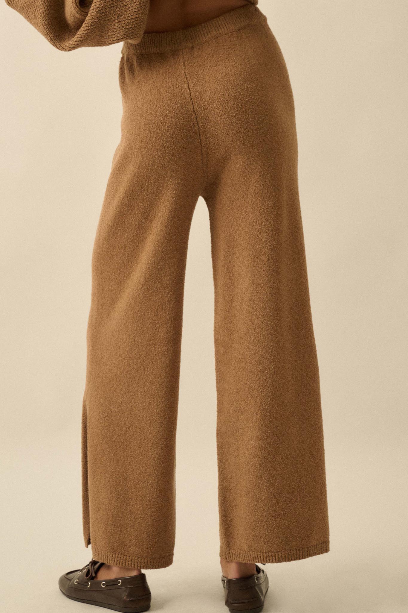 Promise the Label Textured Split-Hem Sweater Pants - ShopPromesa